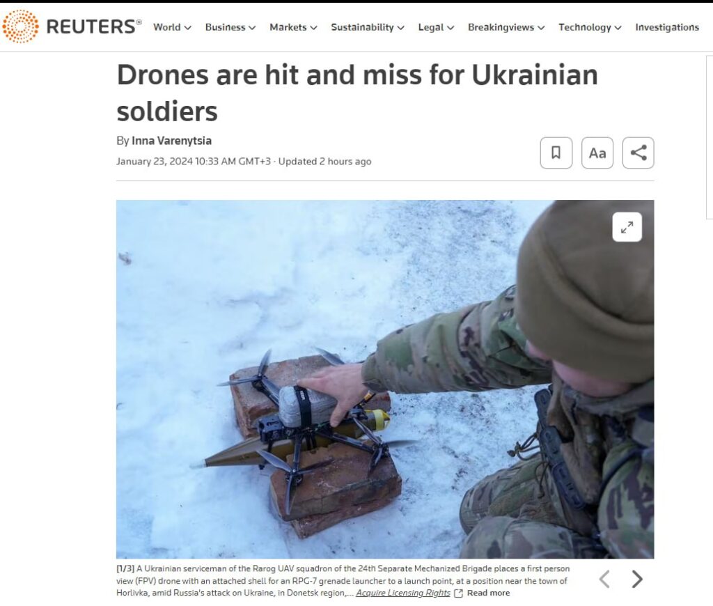 Украинские беспилотники проигрывают российским по всем параметрам — Reuters